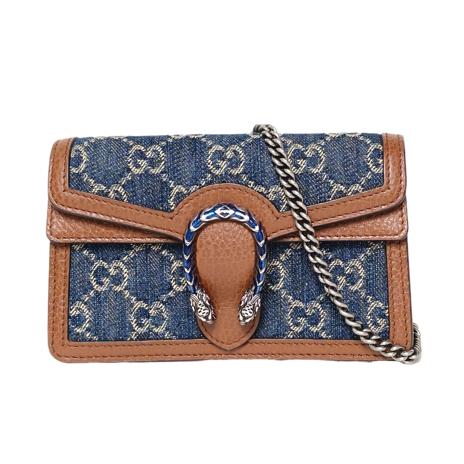 Gucci Dionysus Super Mini 16.5 Bag in Denim Blue Canvas
