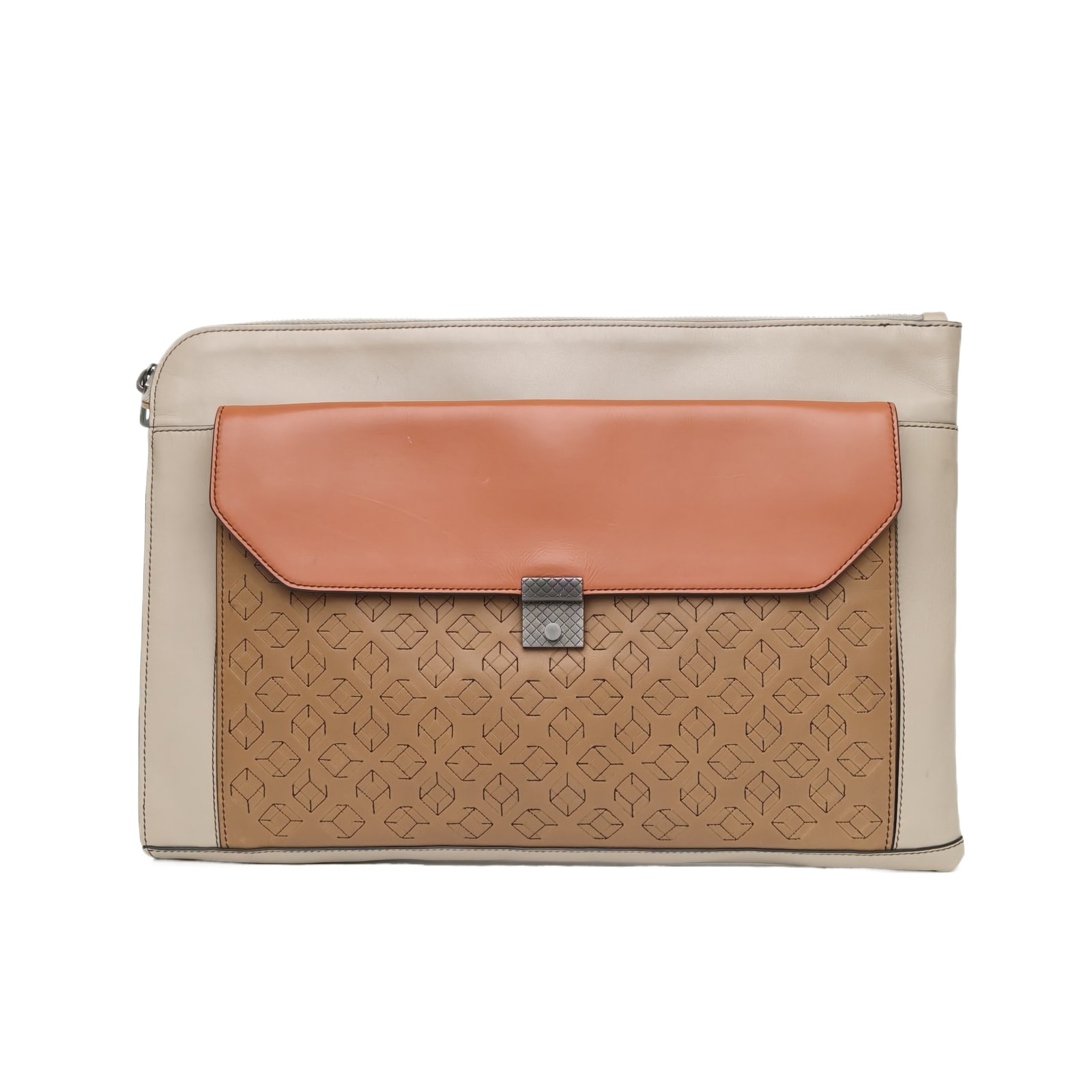 Bottega Veneta Clutch Bag in Two-Tone Leather