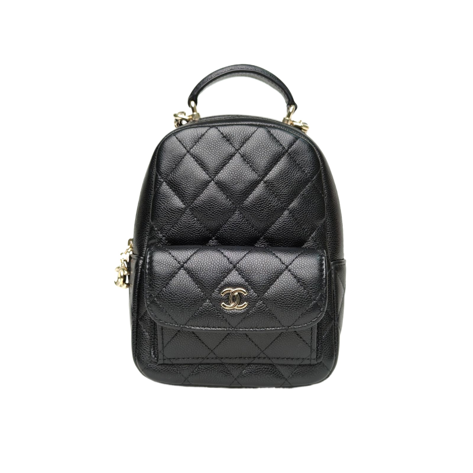 Chanel Small Backpack in Black Quilted Leather