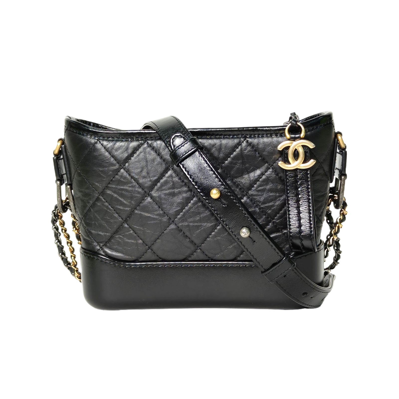 Chanel Gabrielle Small 20cm Bag in Black Leather