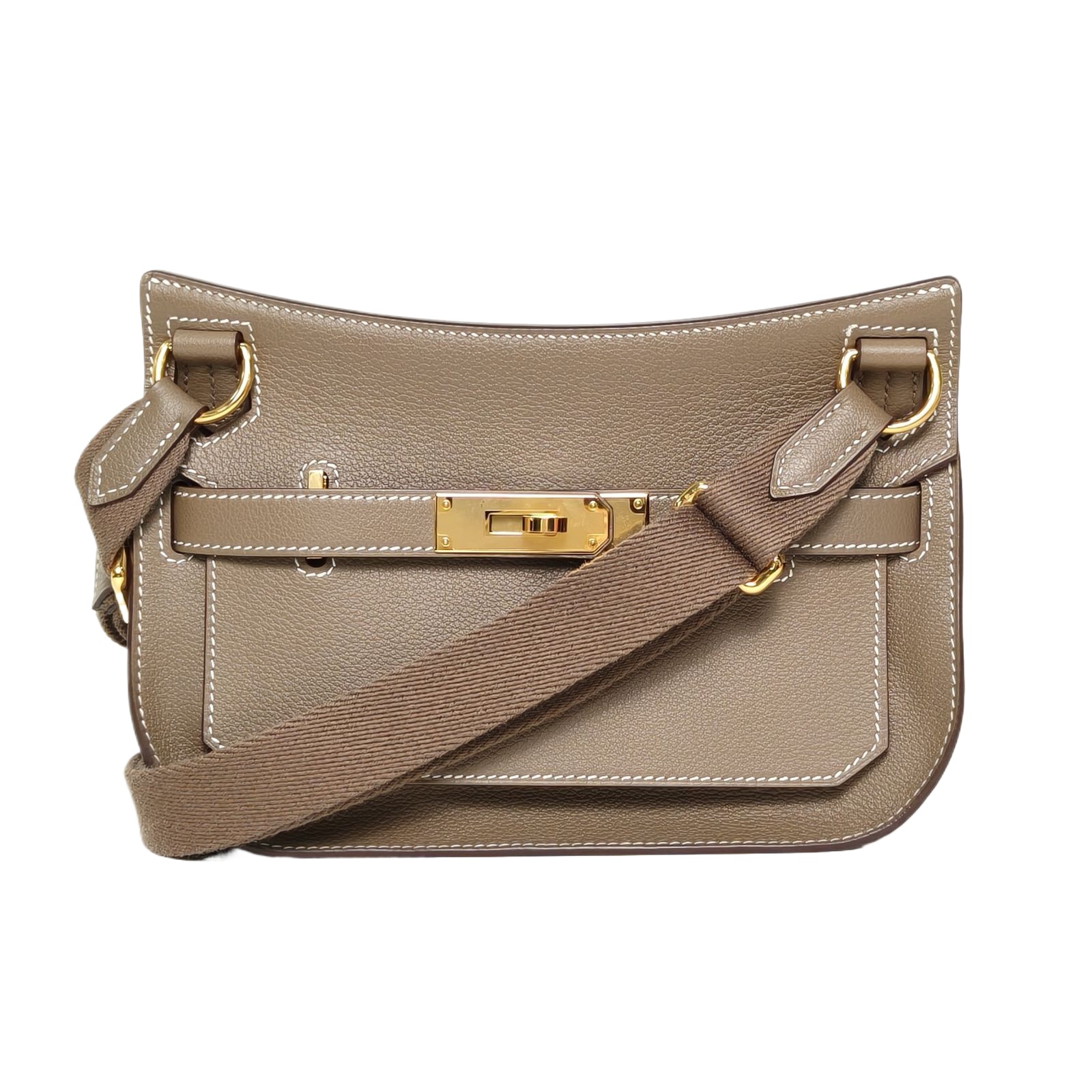 Hermes Jypsiere Mini 18 Etoupe Evercolor Leather