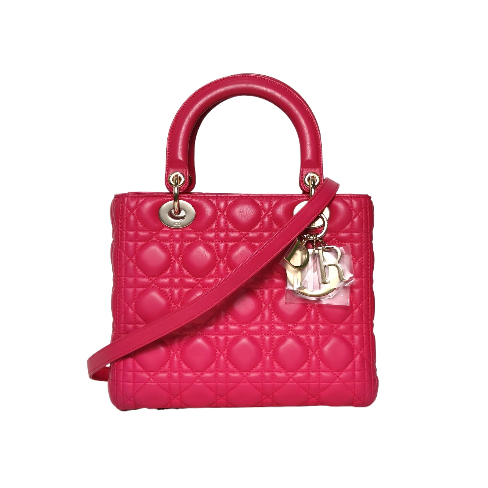 Dior Lady Dior Five Bag Fuchsia Leather S Handbag