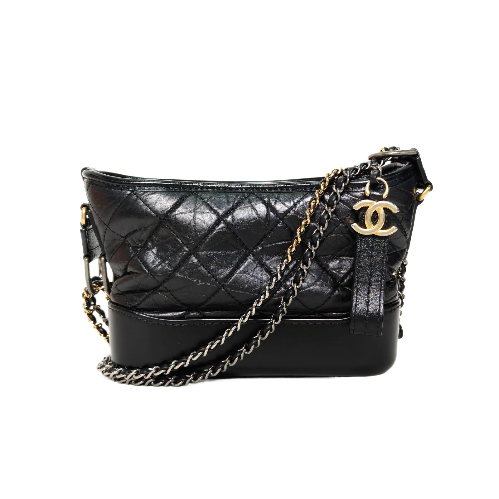 Chanel Gabrielle Small 20cm Black Leather Hobo Bag