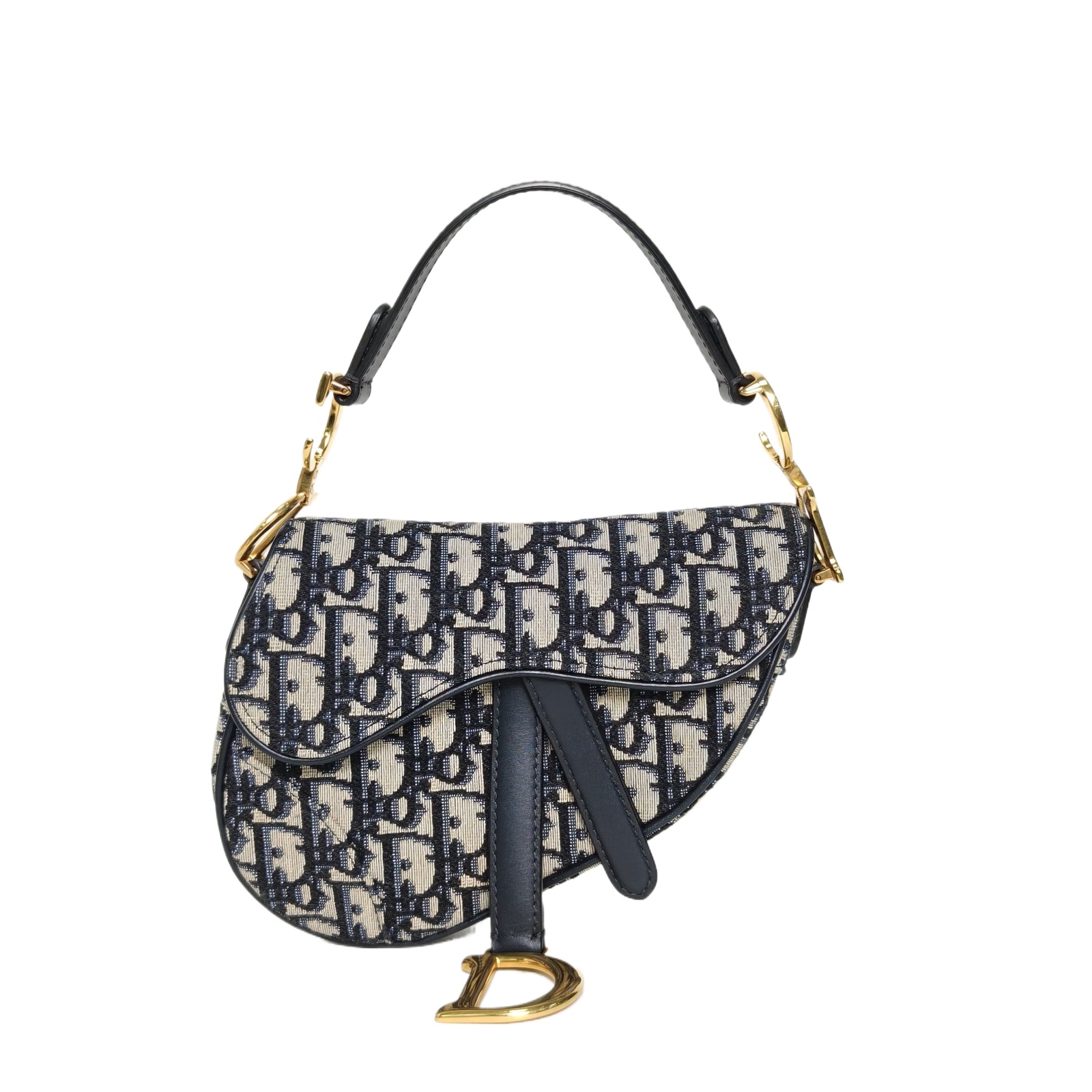 Dior Saddle Small 21 Navy Blue Canvas Shoulder Bag
