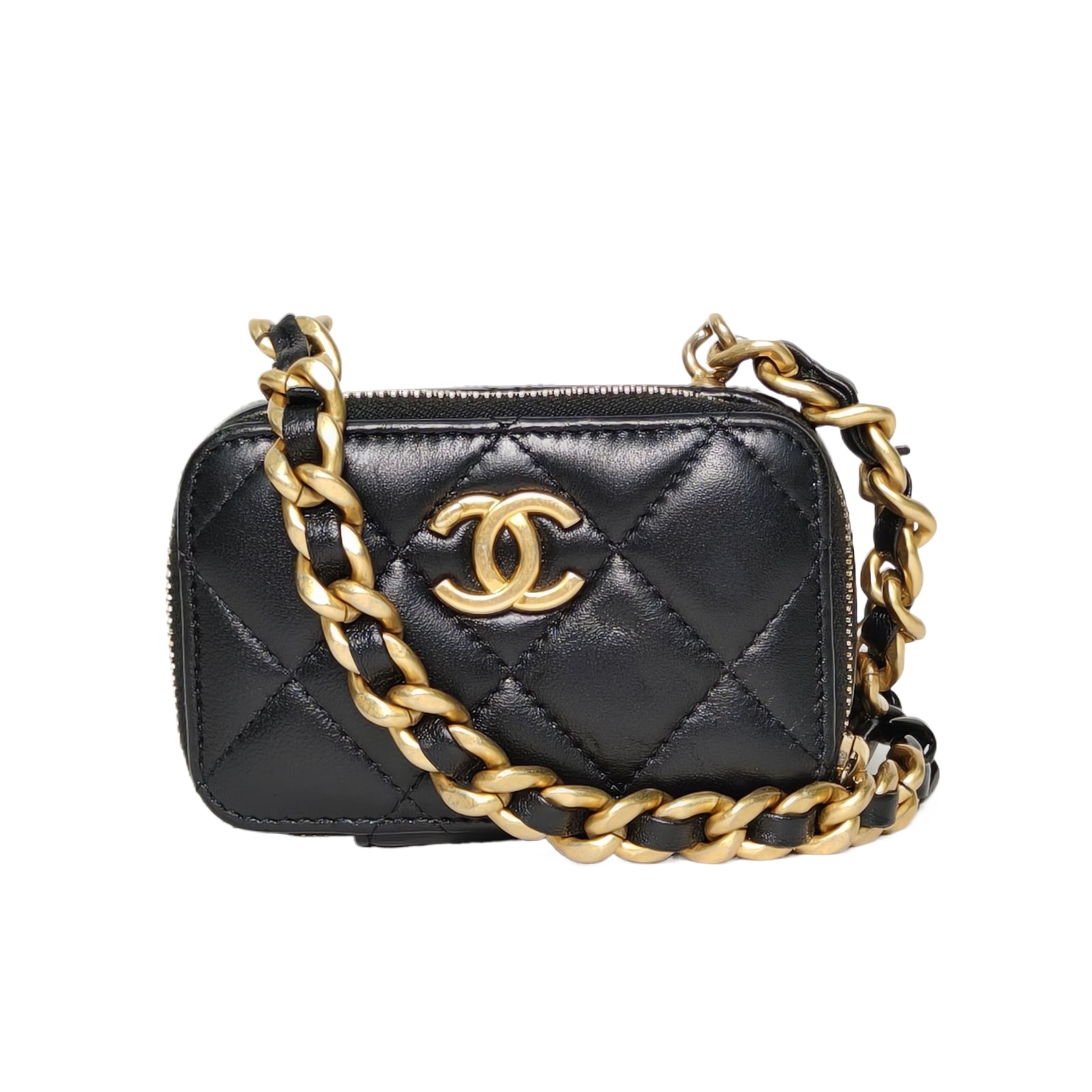 Chanel Mini Small Flap 11cm Black Leather Handbag