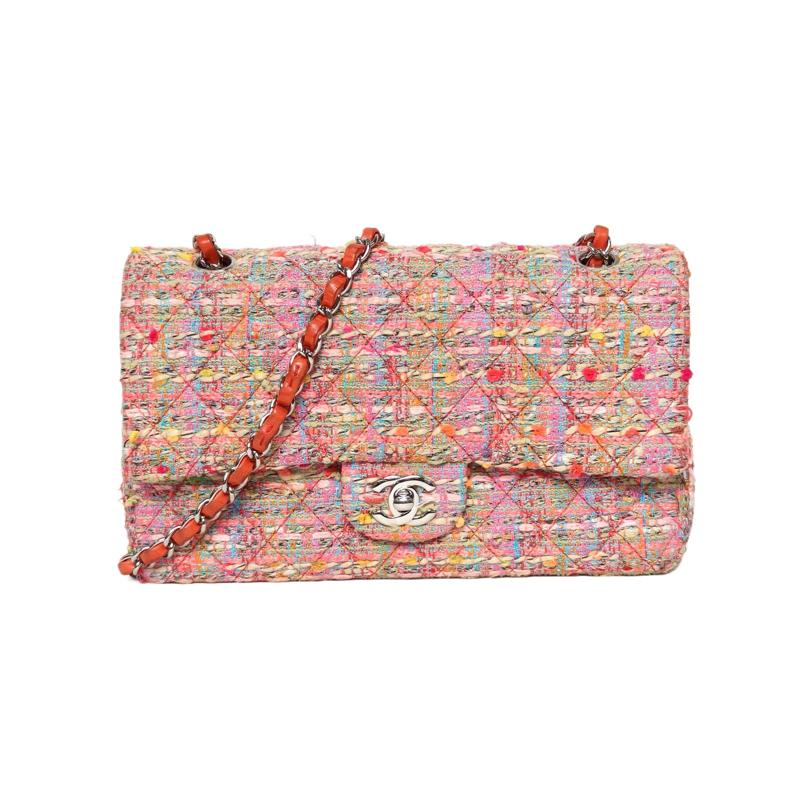 Chanel CF Flap Medium 25.5cm Colorful Wool Handbag
