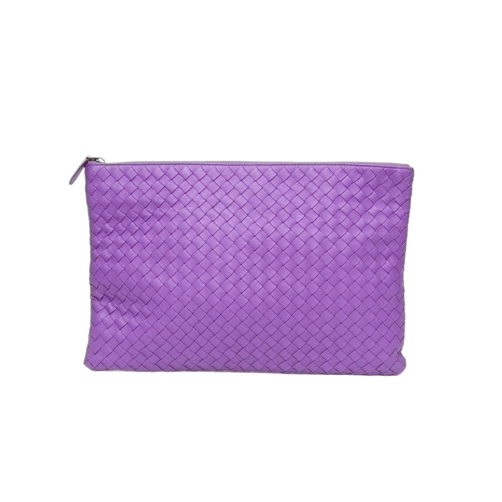 Bottega Veneta Intrecciato Leather Pouch Purple