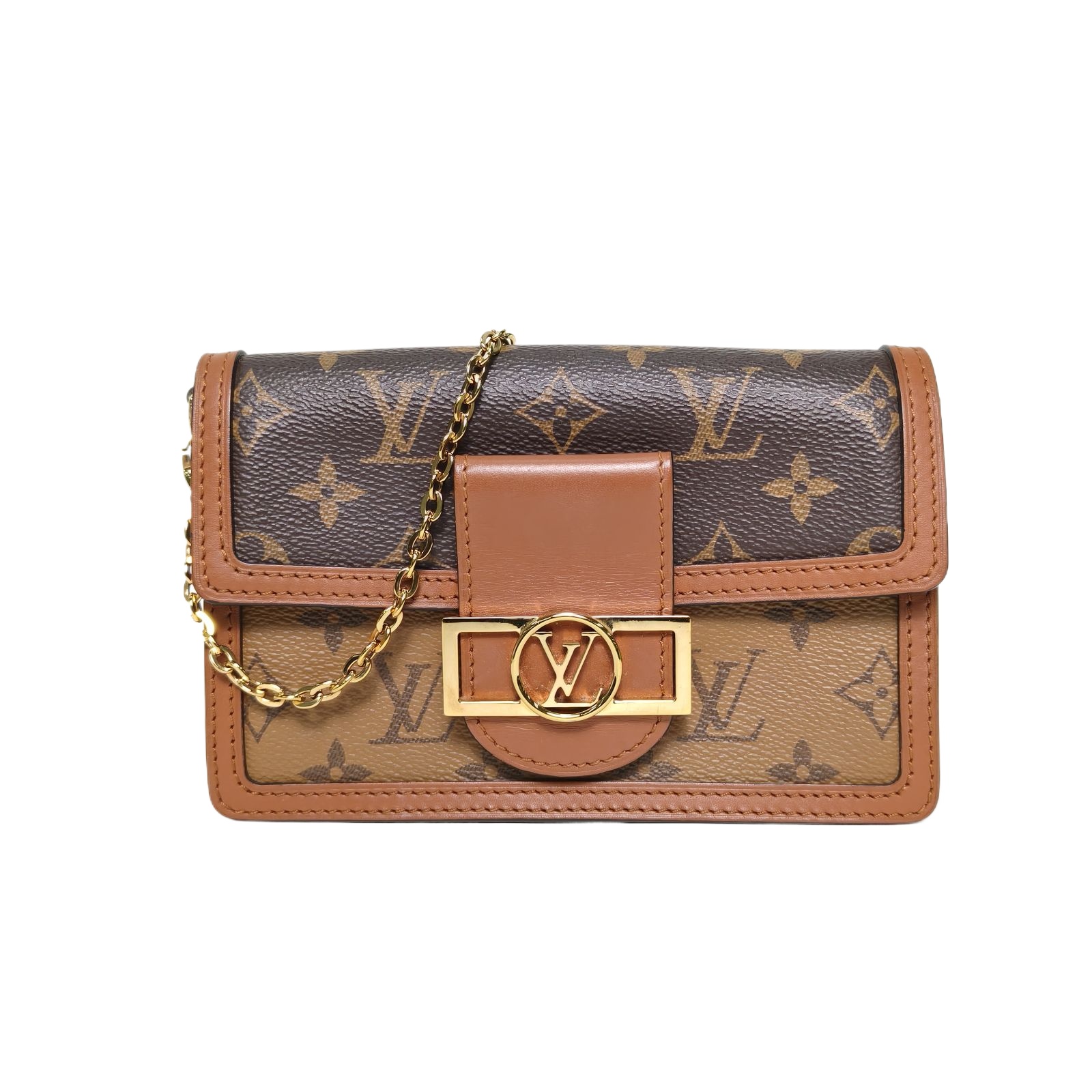 Louis Vuitton Dauphine WOC Two-Tone Leather and PVC Wallet On Chain