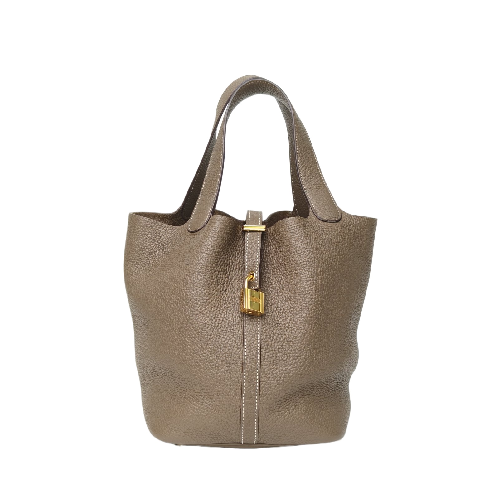 Hermes Picotin 22 in 18 Elephant Grey Tourillon Clemence Leather