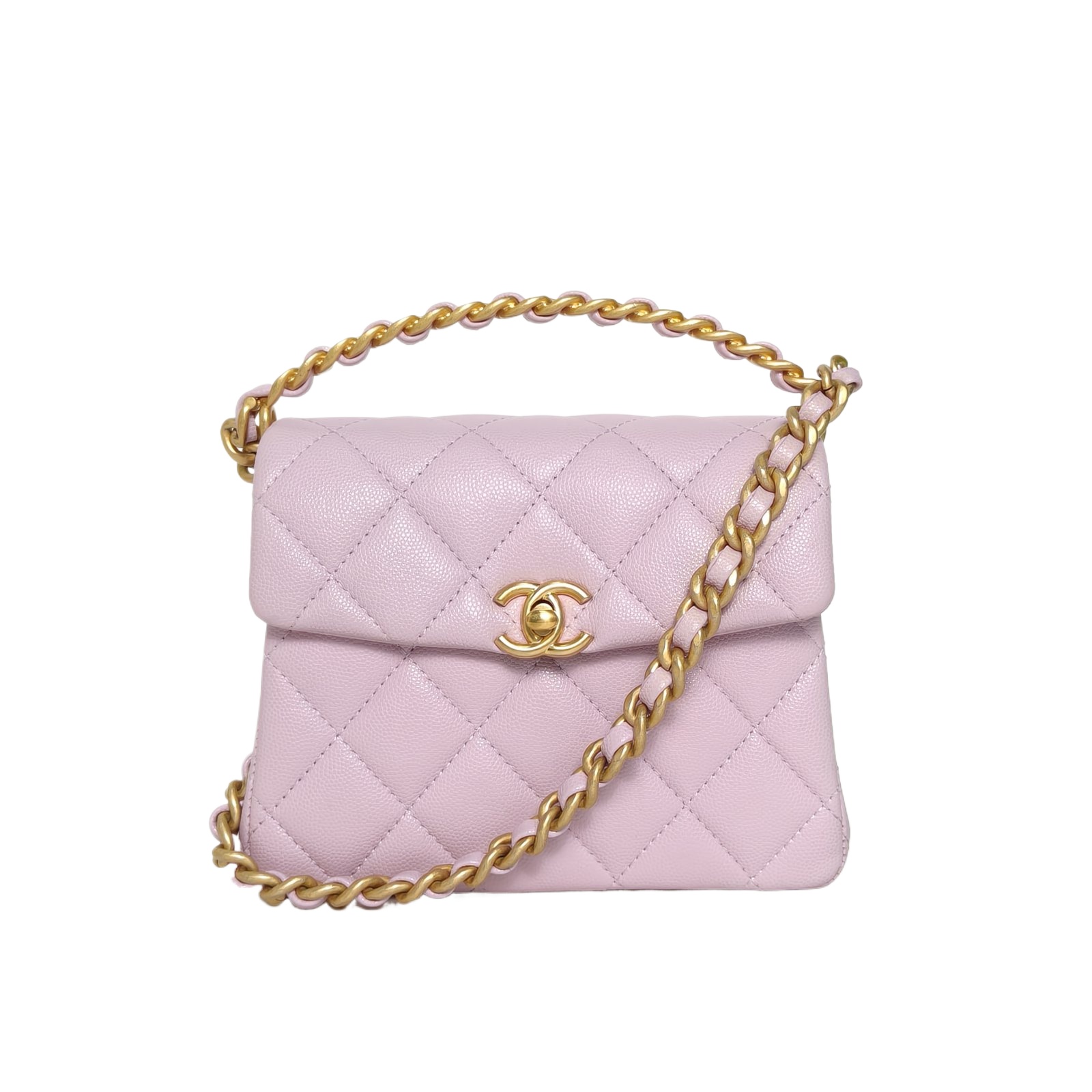 Chanel 24S 31 Rue Cambon Flap Bag 18cm in Pink Grained Leather