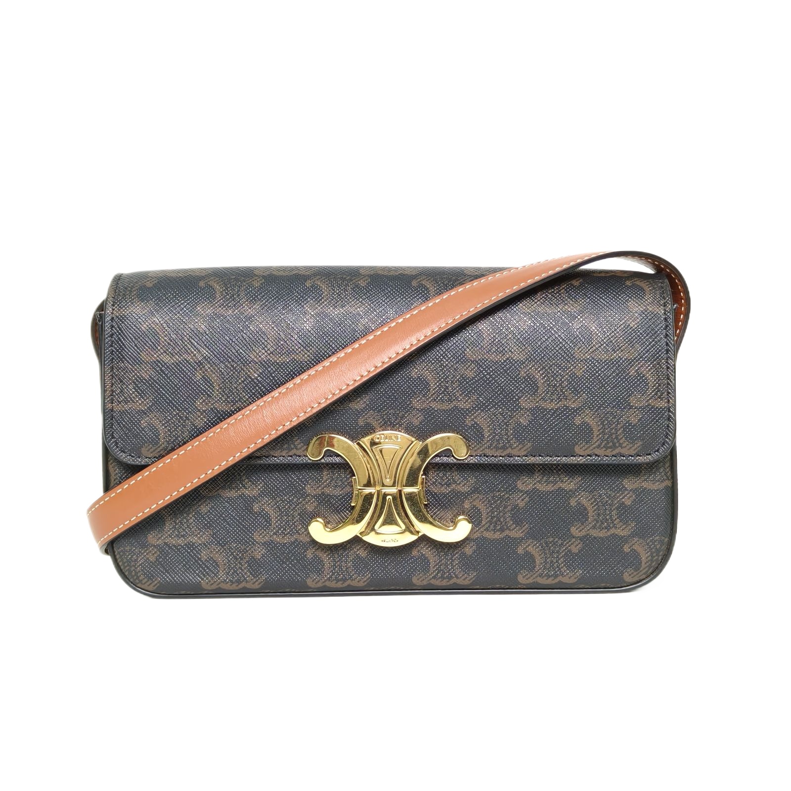 Celine Triomphe Shoulder Bag 20cm in Monogram PVC