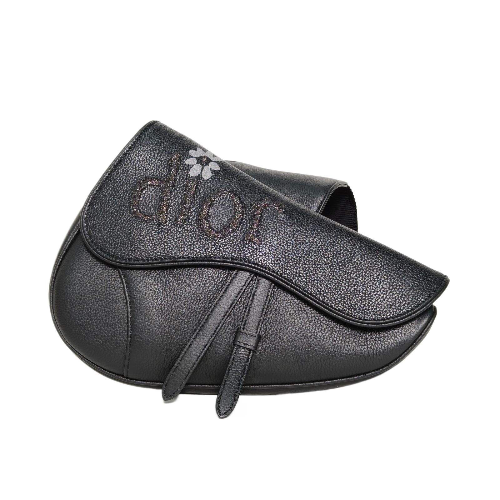 Dior Saddle Chest Bag 26cm in Black Leather