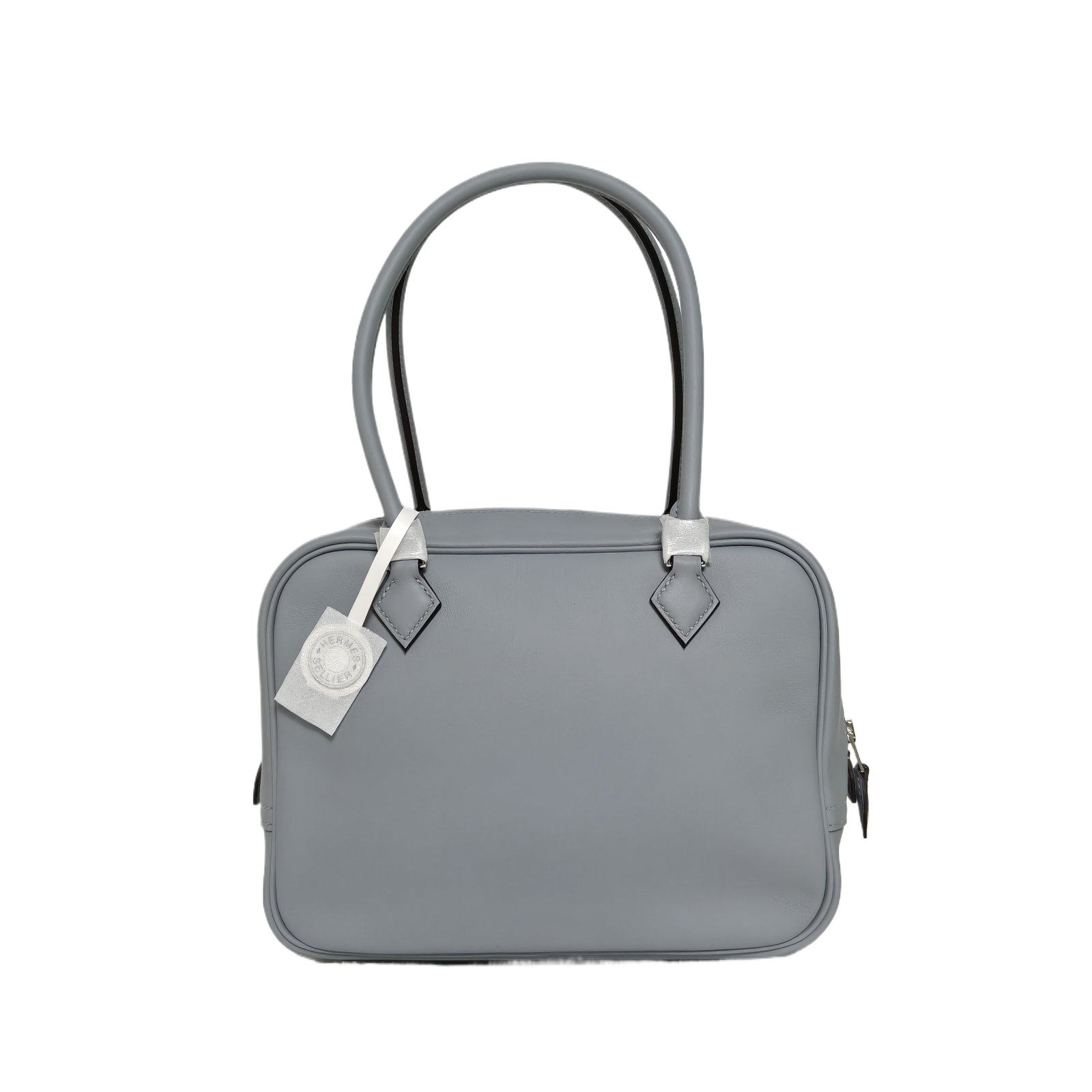 Hermes Plume Mini 21cm in P0 Gris Meyer Swift Leather