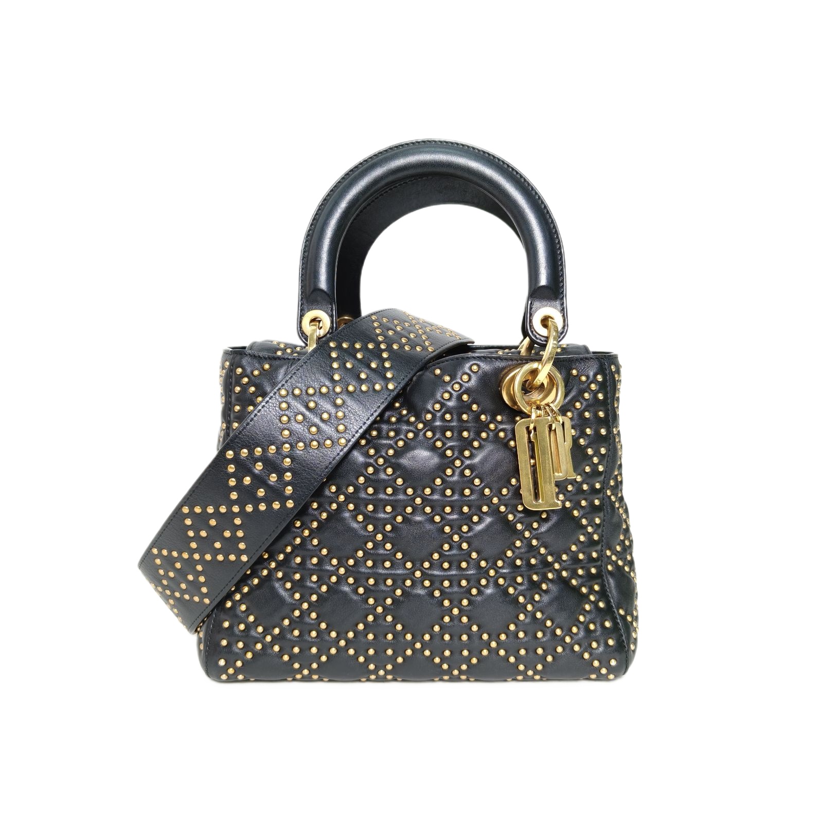 Dior Lady Dior Five 24cm in Black Leather