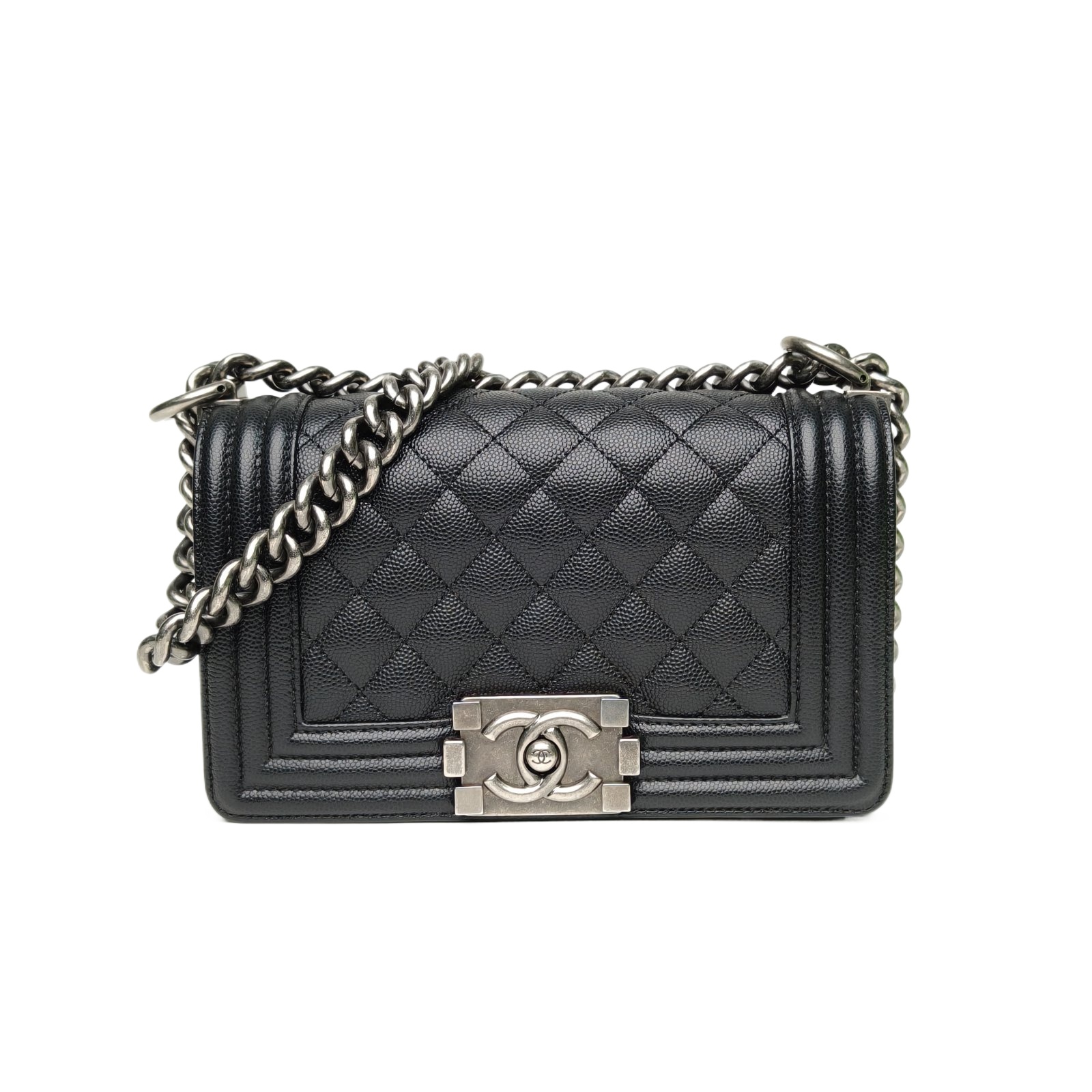 Chanel Leboy Small 20.5cm in Black Grained Leather