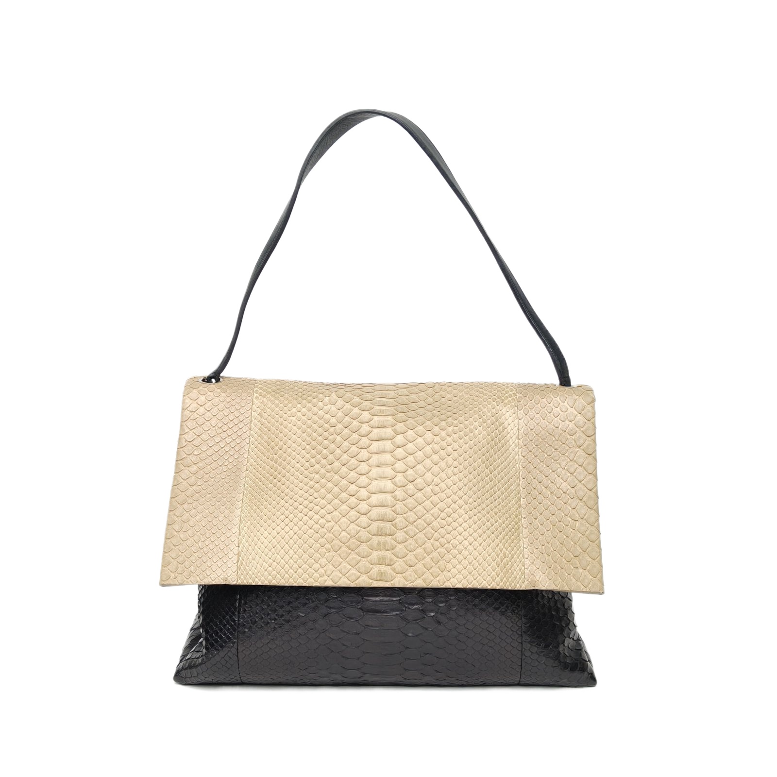 Celine All Soft Shoulder Bag 35cm in Colorblock Snake Leather
