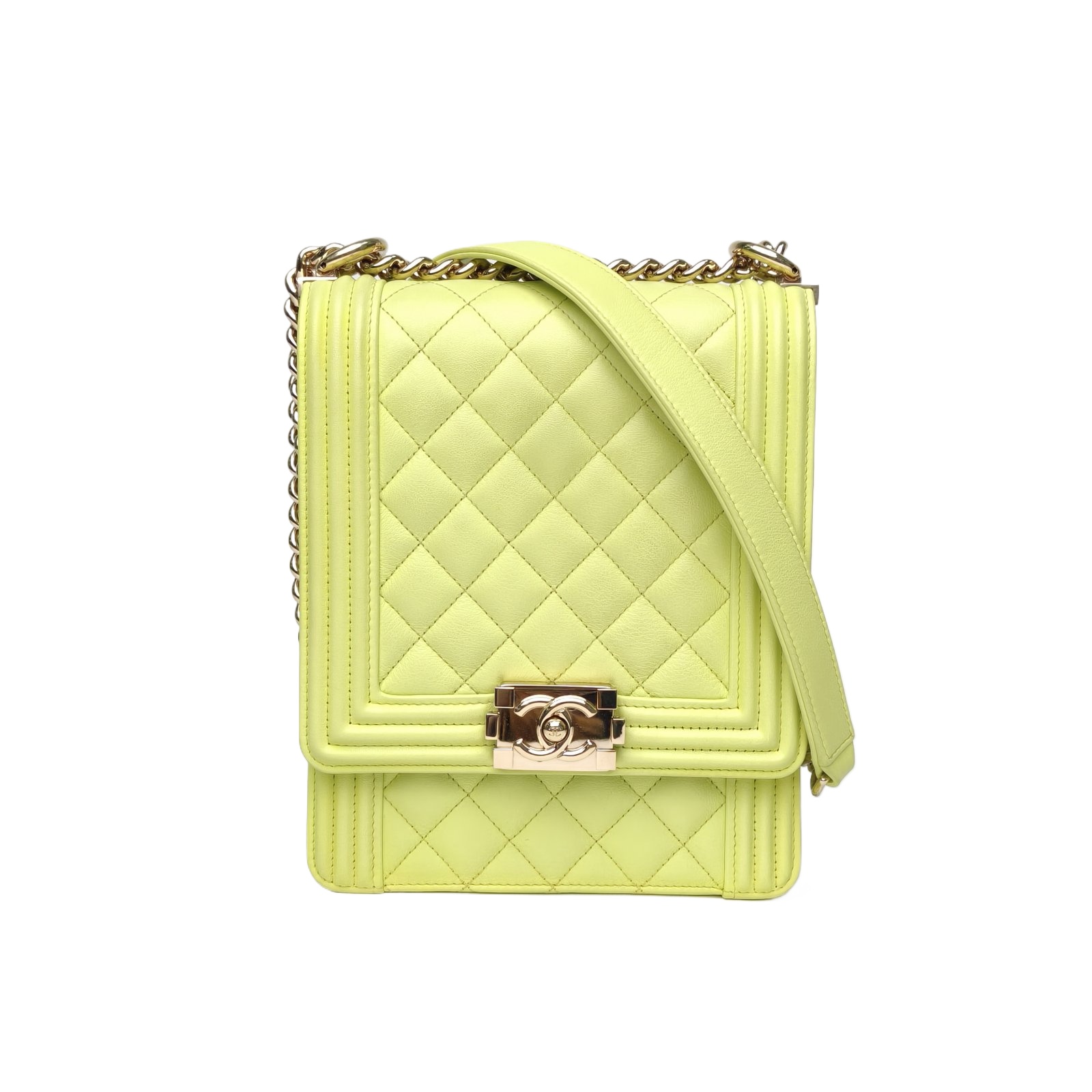 Chanel Leboy Vertical 16cm in Green Leather