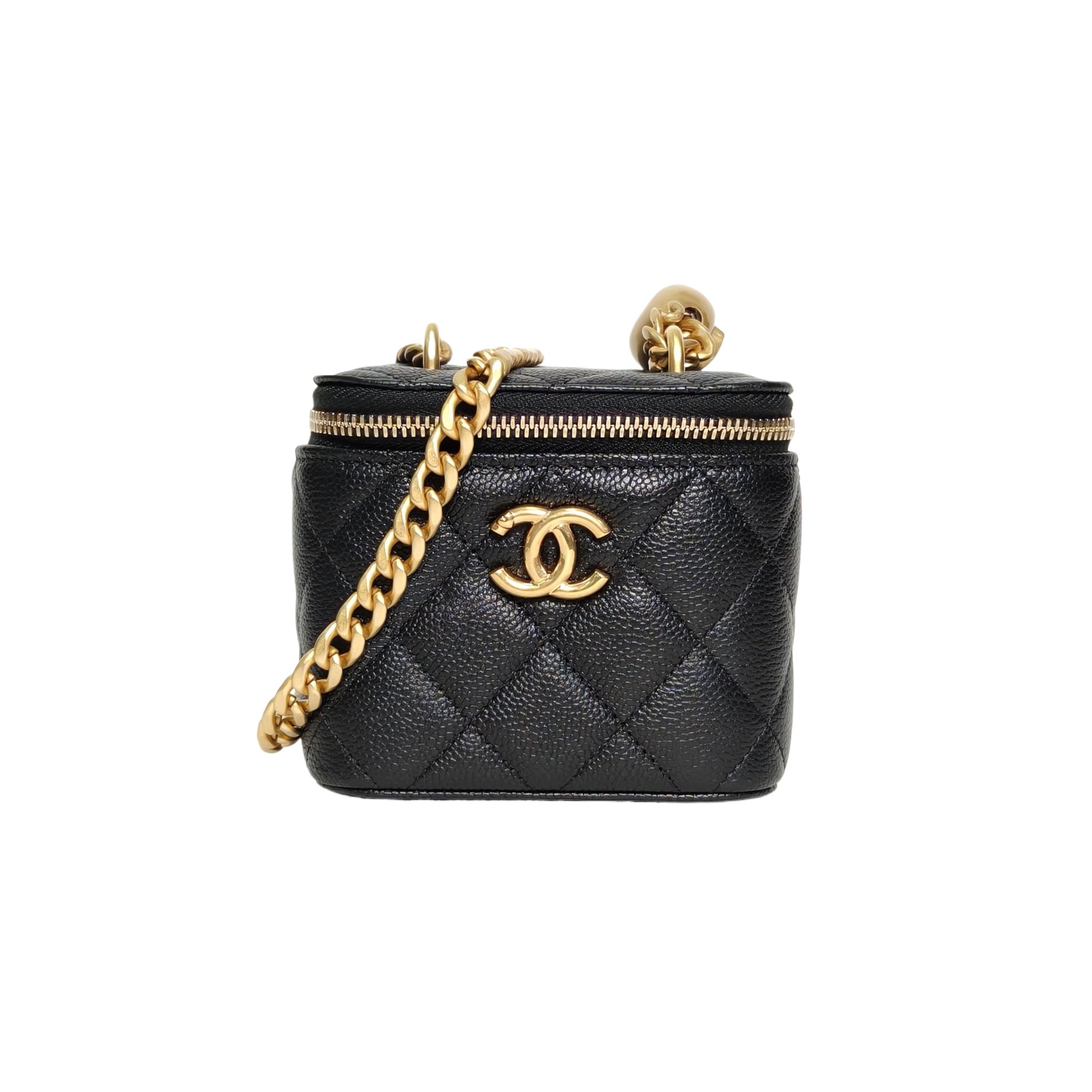 Chanel Vanity Case 10cm in Black Grained Leather