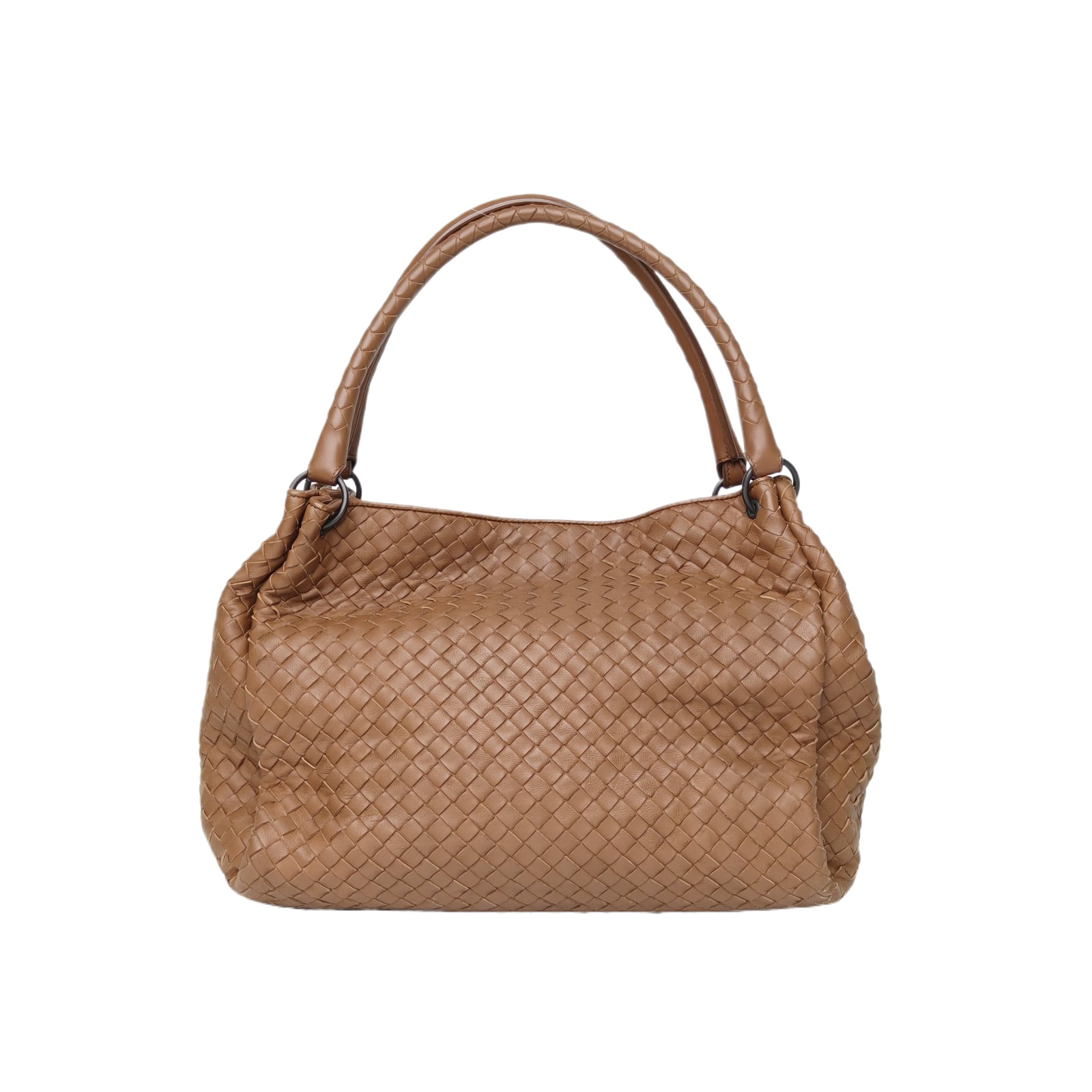 Bottega Veneta Small Shoulder Bag in Brown Intrecciato Leather