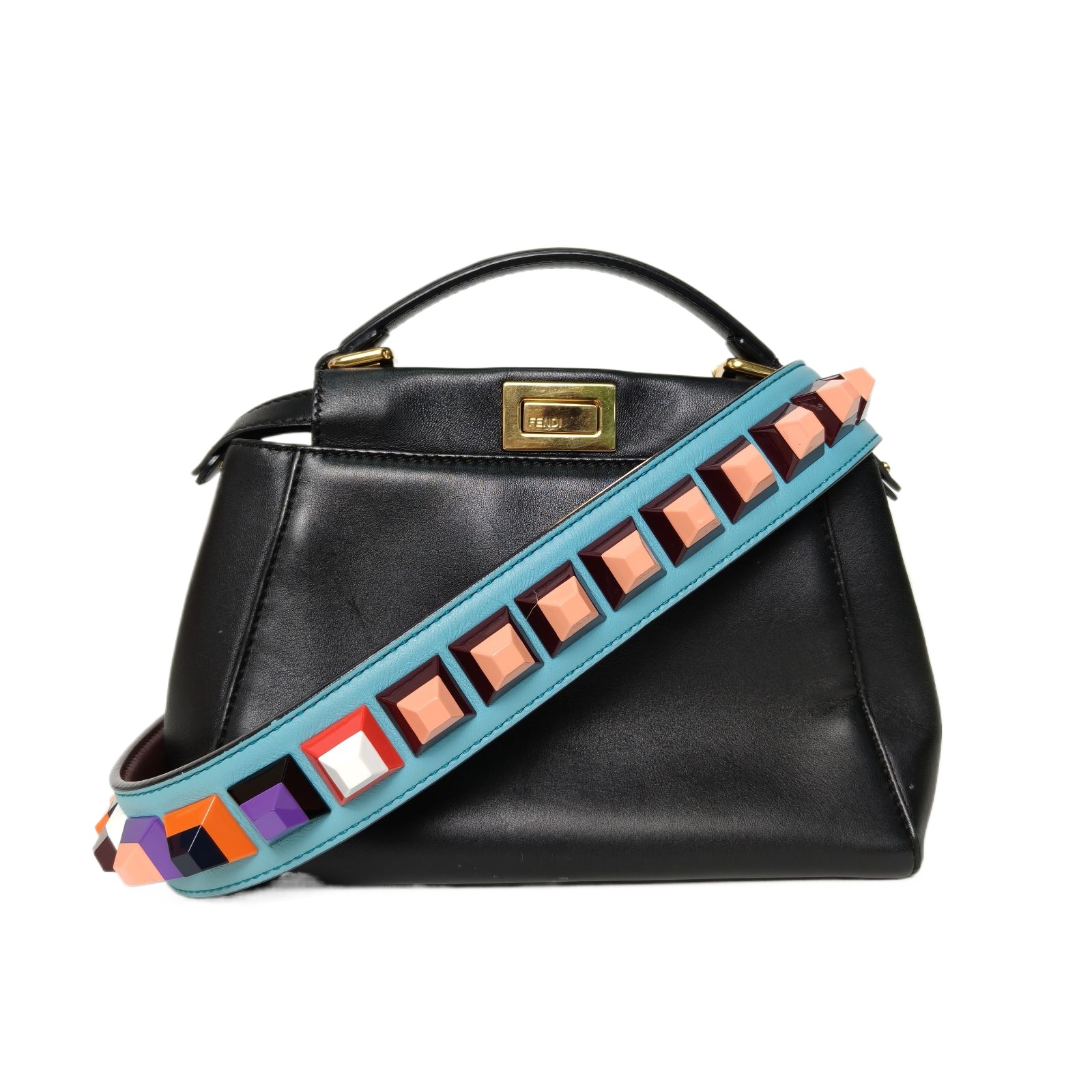 Fendi Peekaboo Mini 23cm Bag in Black Leather