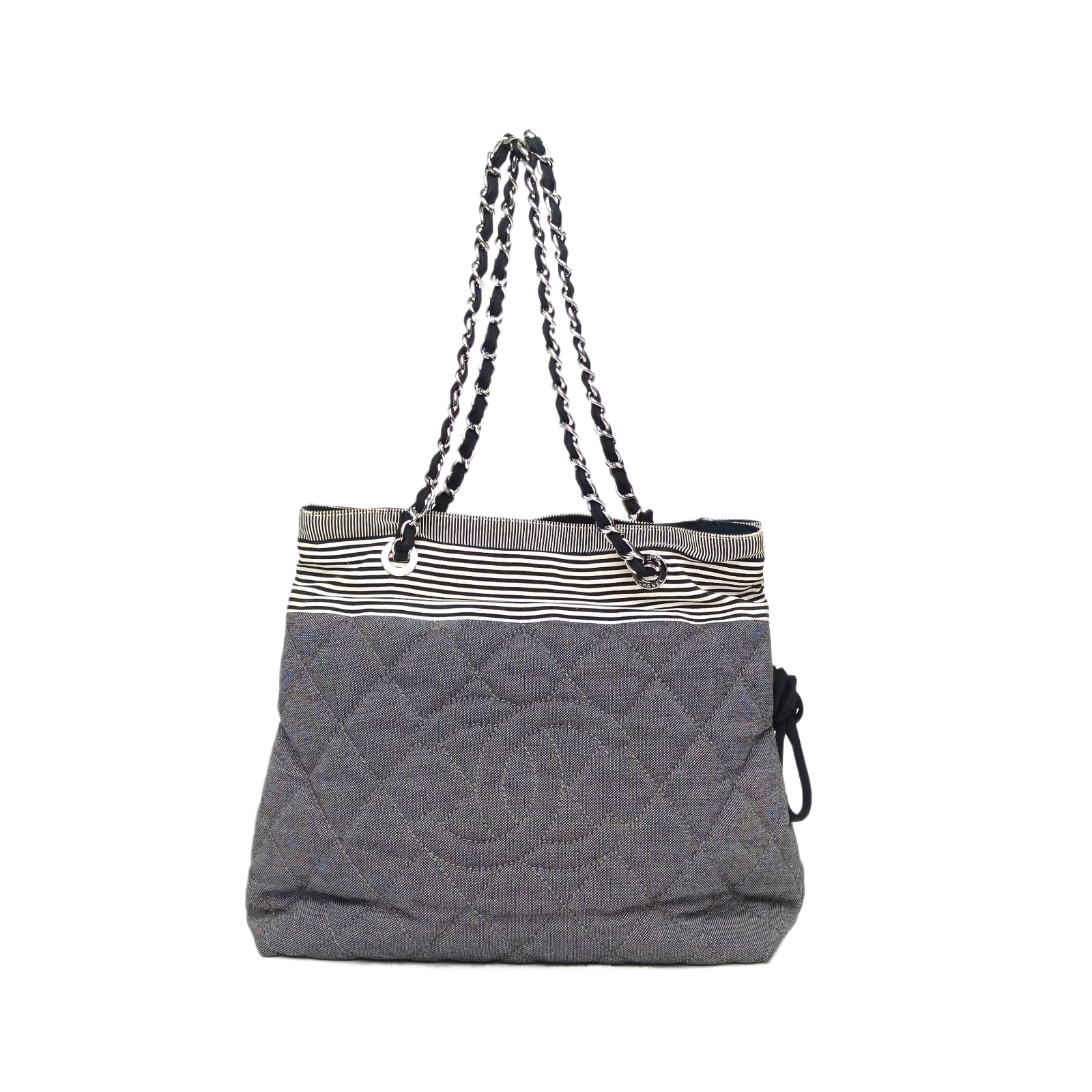 Chanel Grand Shopping Tote 34cm in Striped Canvas