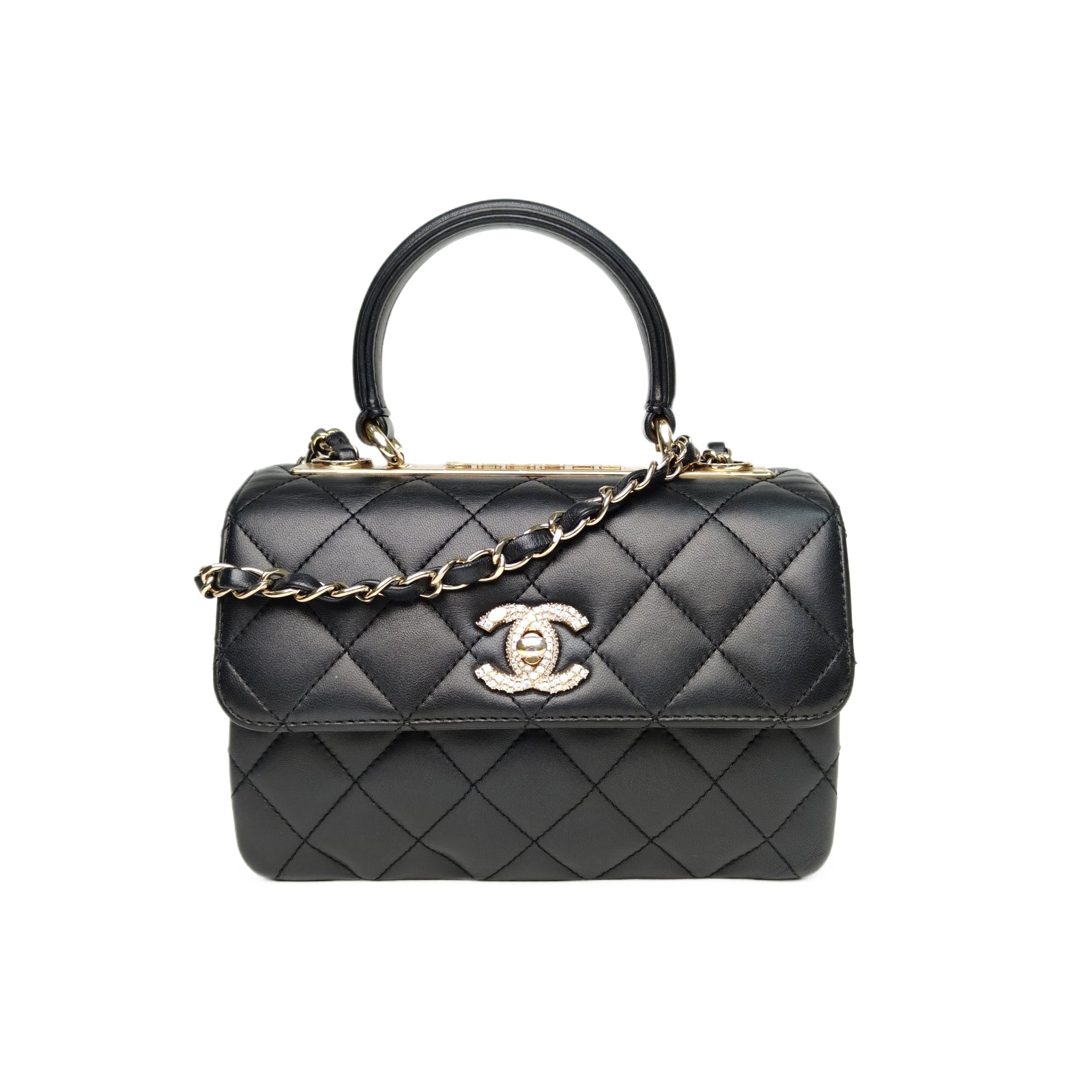 Chanel Trendy CC Mini 20cm Bag in Black Quilted Leather