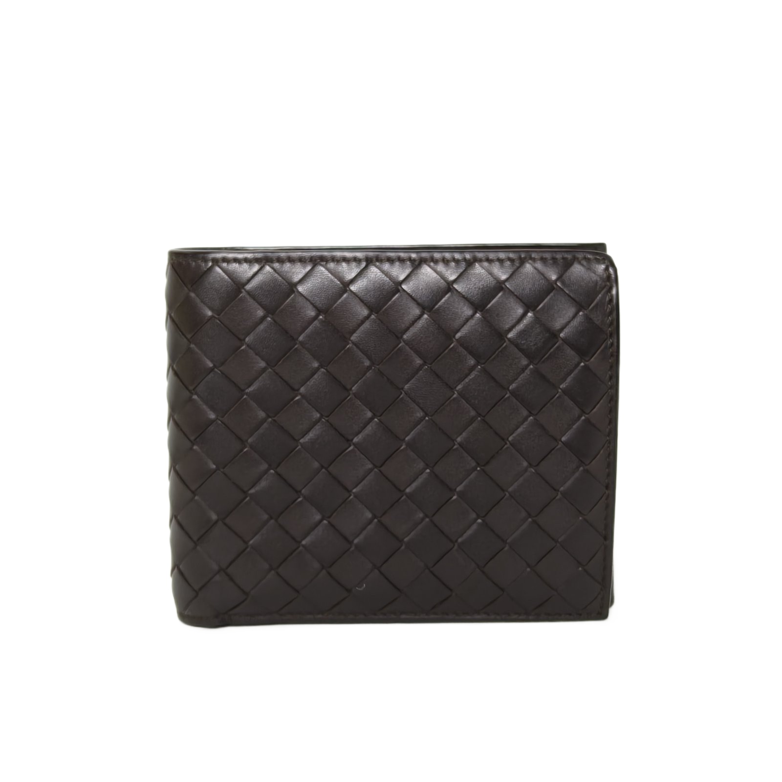 Bottega Veneta Wallet Brown Leather Intrecciato