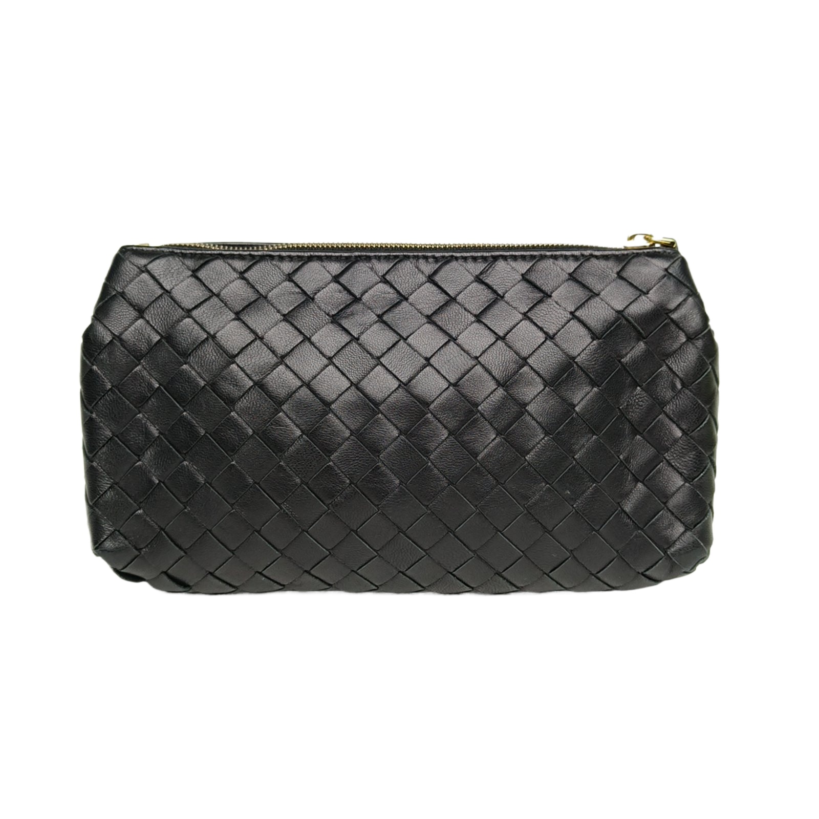Bottega Veneta Pouch Black Intreccio Leather