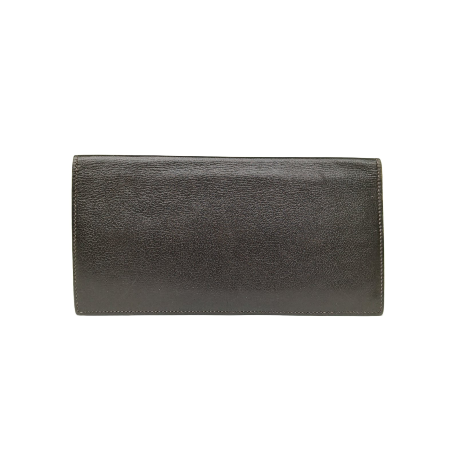 Hermes Wallet 47 Chocolate Evercolor Leather