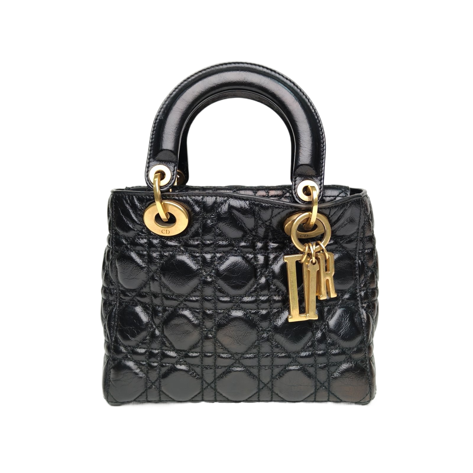 Dior Lady Dior 4 Black Patent Leather