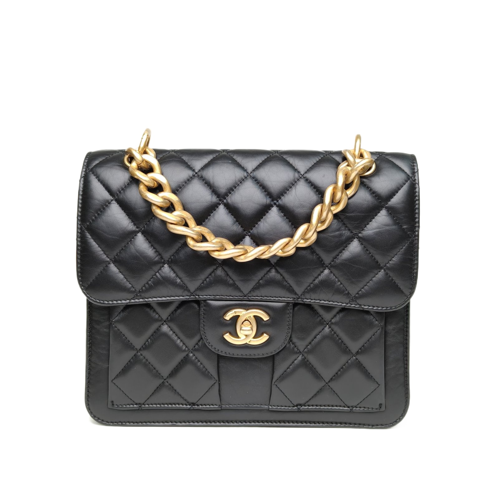 Chanel 23S Classic Flap 25 Black Lambskin Leather