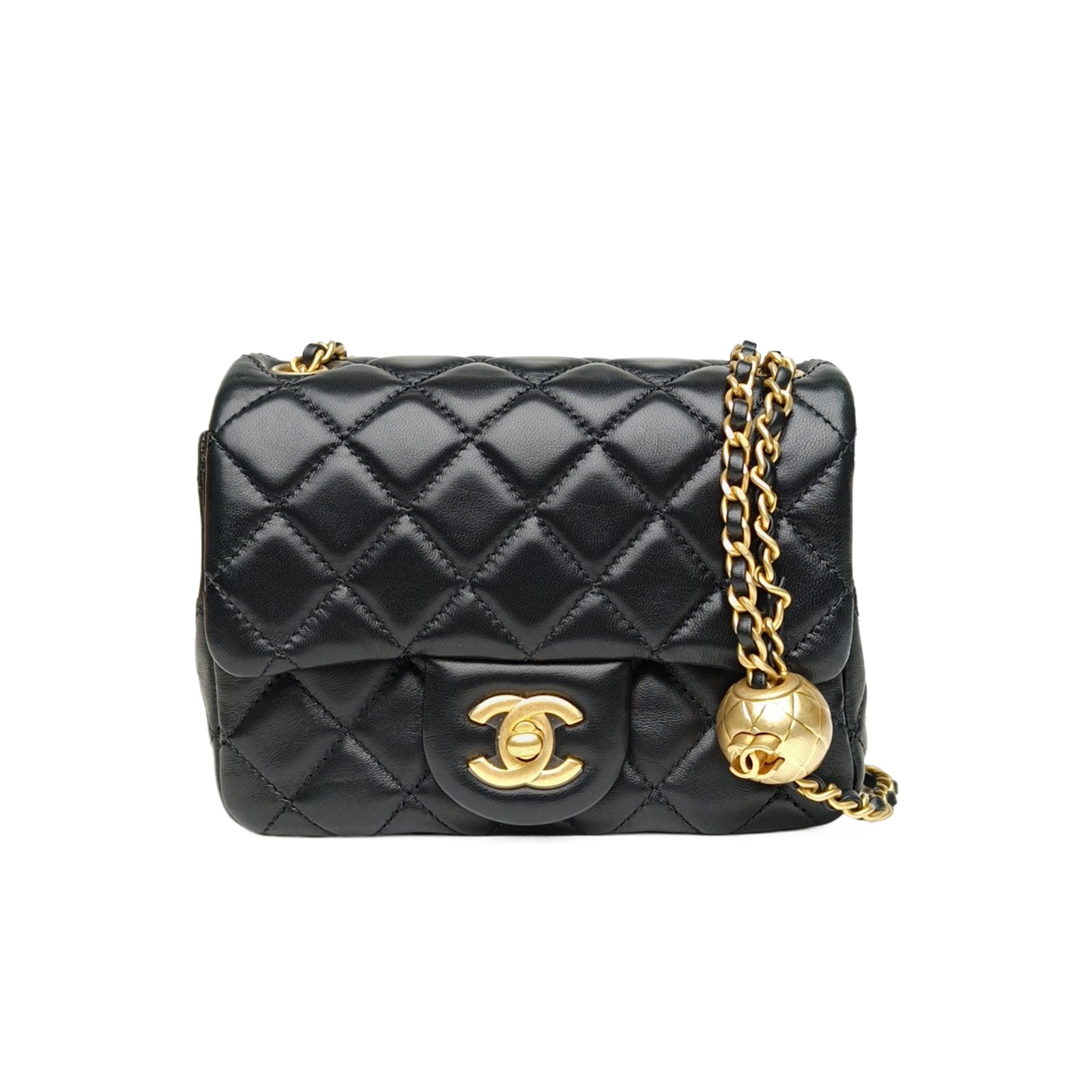 Chanel Classic Flap Mini Square 17 Black Caviar Leather