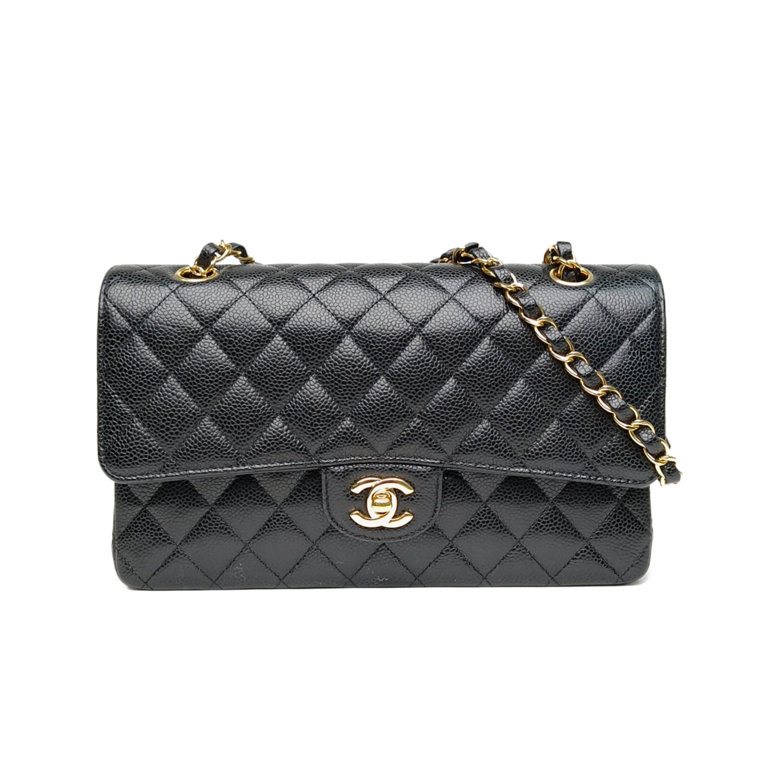 Chanel Classic Flap Medium 25.5 Black Caviar Leather