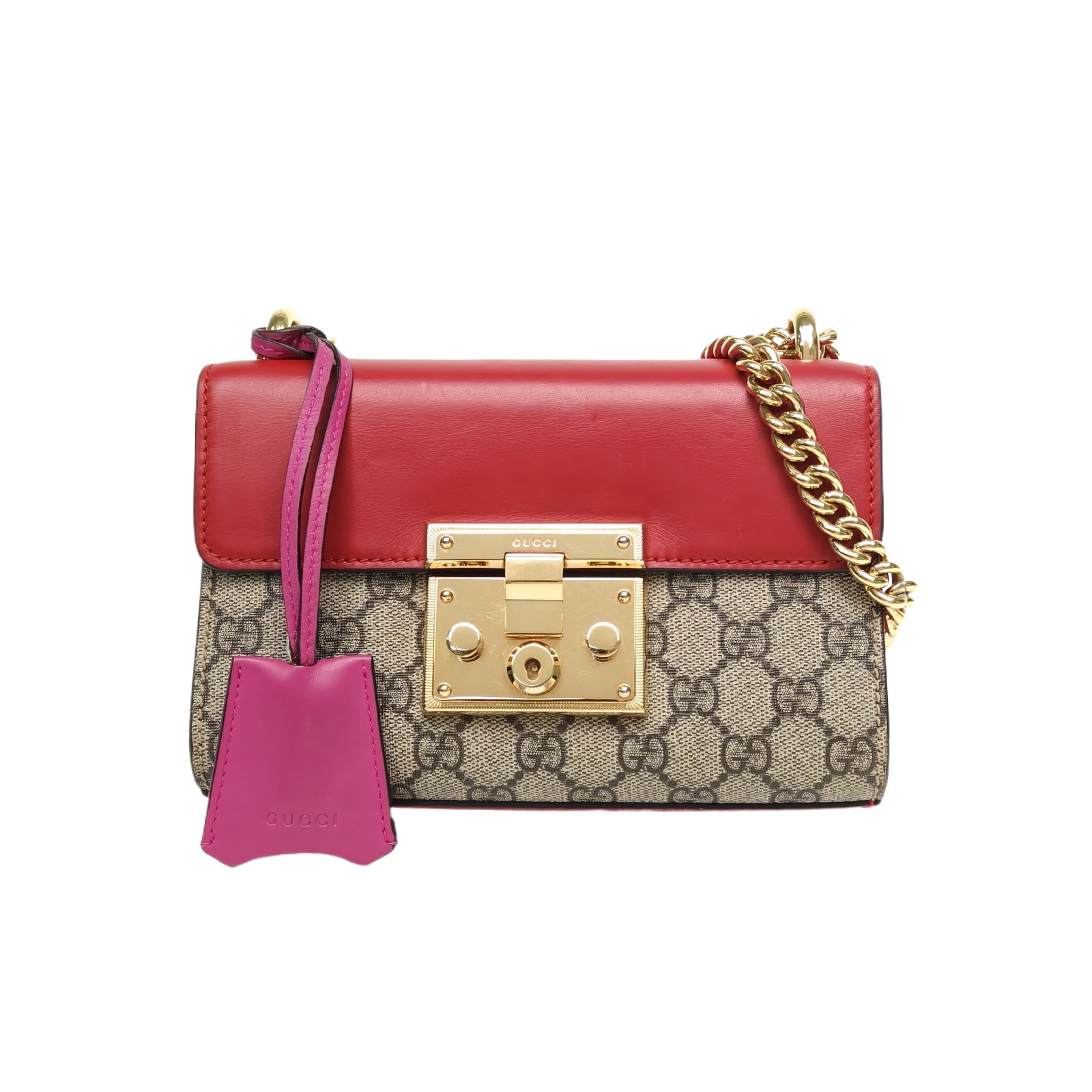 Gucci Padlock Small Box Bag Red Leather and PVC