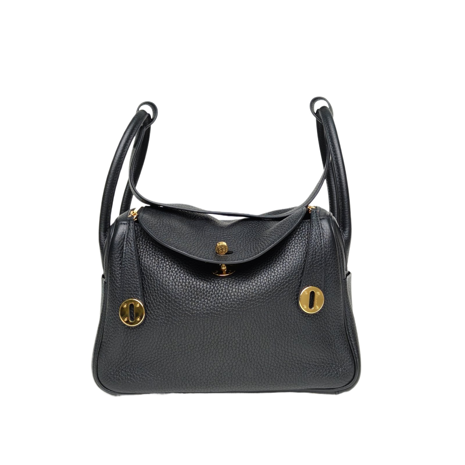 Hermès Lindy 26 Bag Black Clemence Leather Gold Hardware