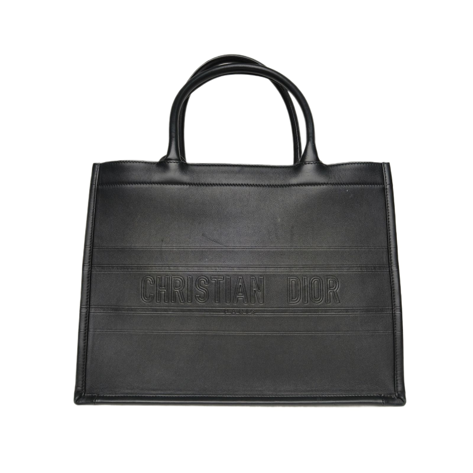 Dior Book Tote Medium 36 Black Leather