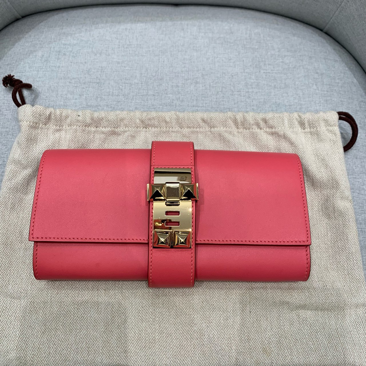 Hermès Neo Medor Clutch Mini Red Leather